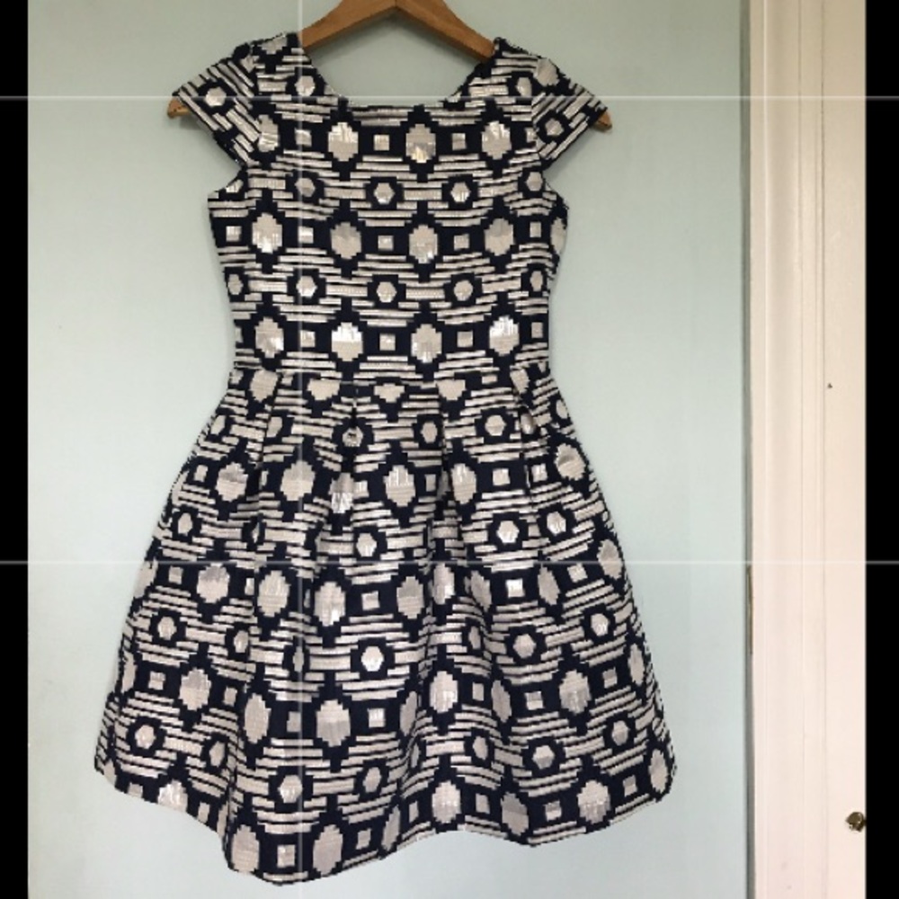 winter navy and silver dress